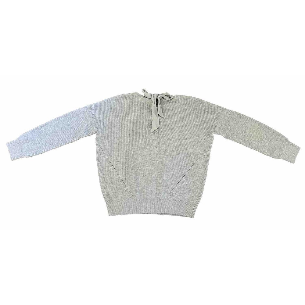 LA MAILLE SEZANE Long Sleeve Jumper Sweater Merino Wool Silk M Gray - Picture 5 of 6